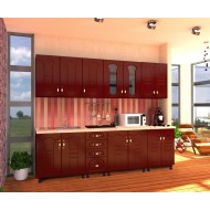 Bucatarie Zebra 2.6m MDF Rosu - frezare tulip Bucatarie Zebra 2.6m MDF Rosu - frezare tulip